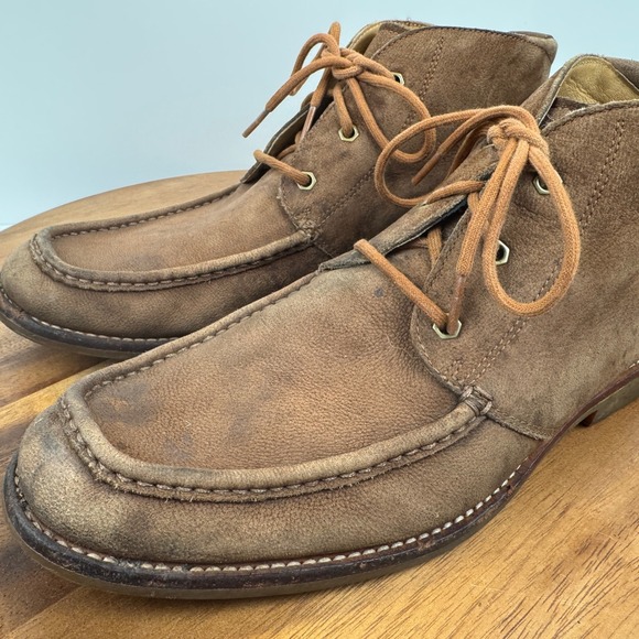 UGG Mens Suede Leather Moc Toe Chukka Ankle Boots 9.5 Casual Lace Up Brown - Picture 8 of 16